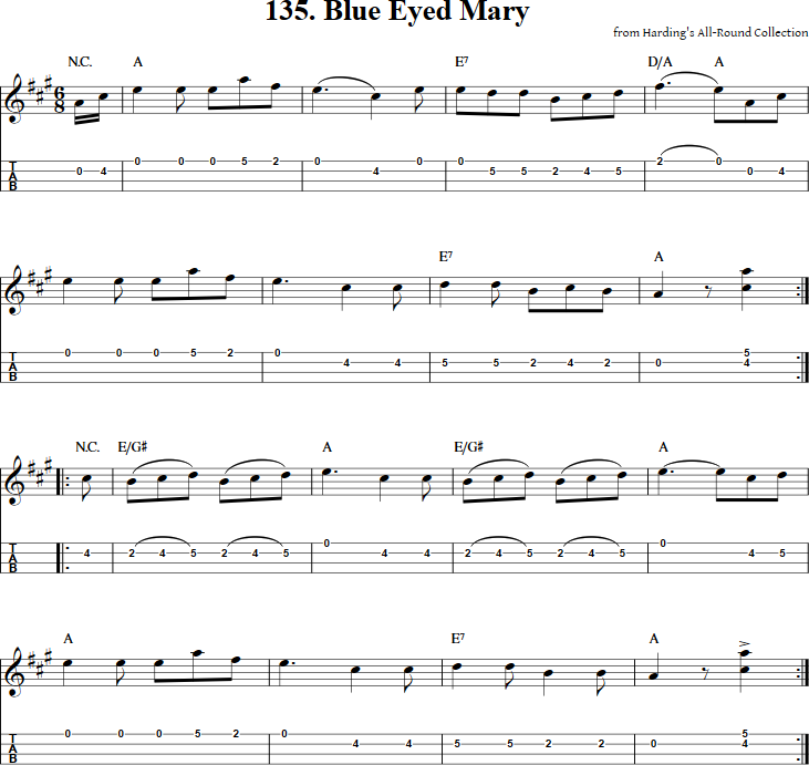 Blue-Eyed Mary Mandolin Tab