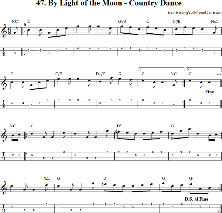 By Light of the Moon Mandolin Tab