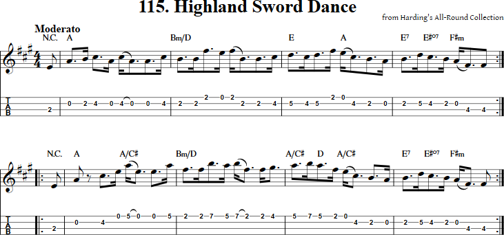 Highland Sword Dance Mandolin Tab