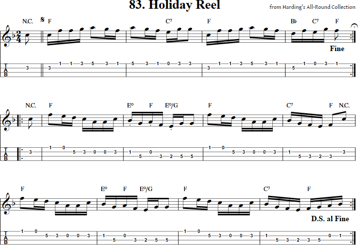 Holiday Reel Mandolin Tab
