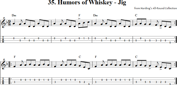 Humors of Whiskey Mandolin Tab