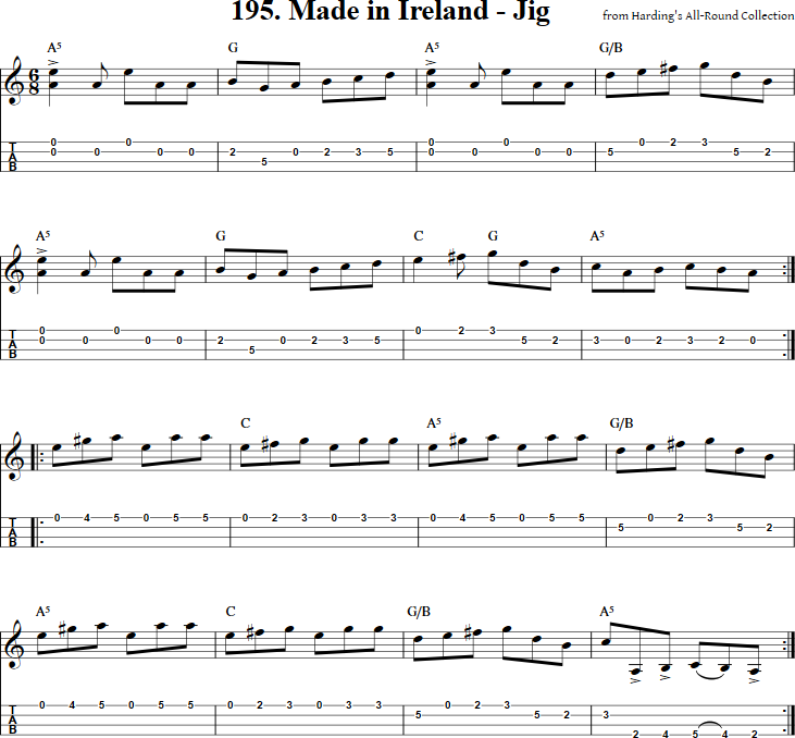 Made in Ireland Mandolin Tab