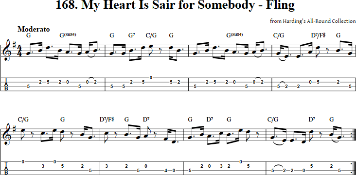 My Heart Is Sair for Somebody Mandolin Tab