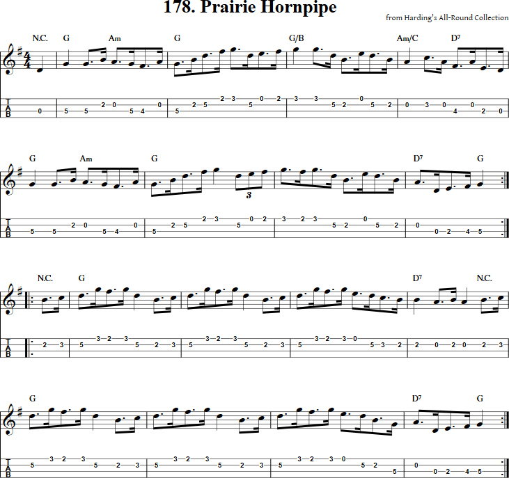 Prairie Hornpipe Mandolin Tab