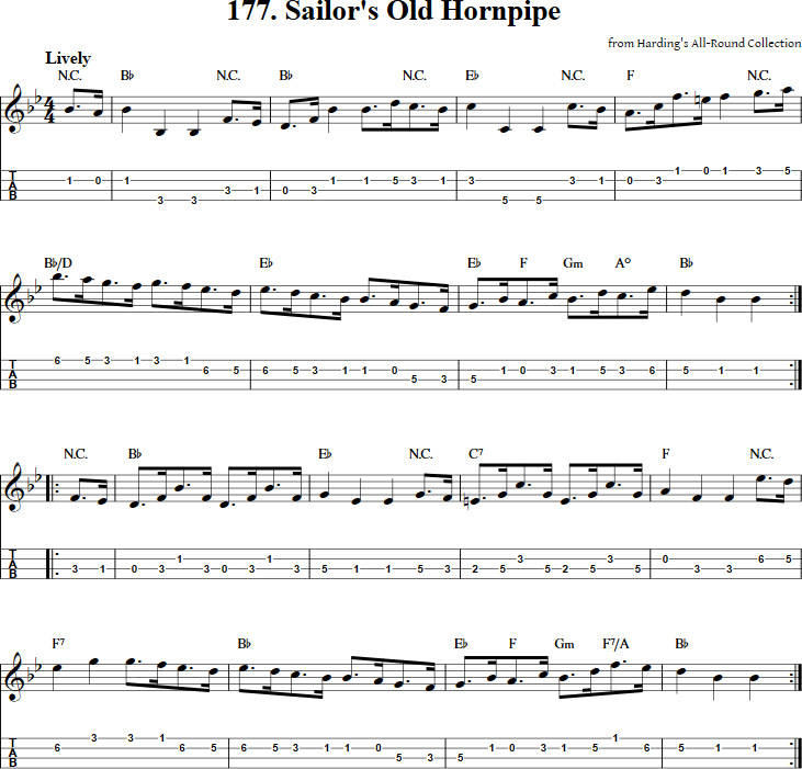 Sailor's Old Hornpipe Mandolin Tab