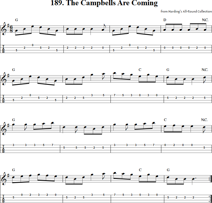 The Campbells Are Coming Mandolin Tab