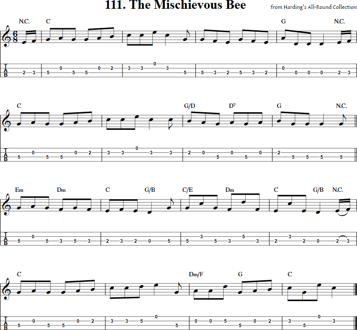 The Mischievous Bee Mandolin Tab