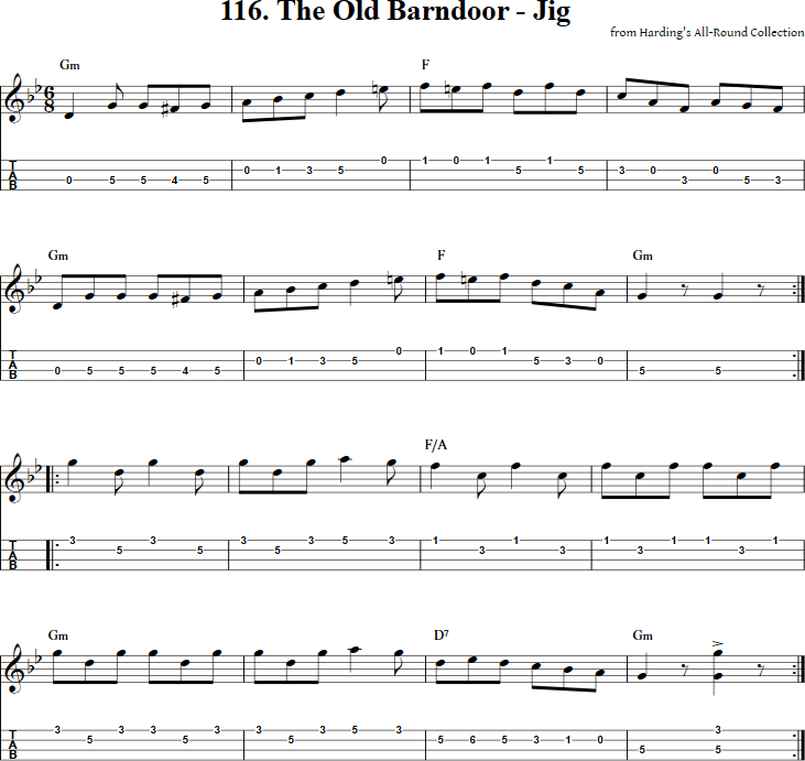 The Old Barndoor Mandolin Tab