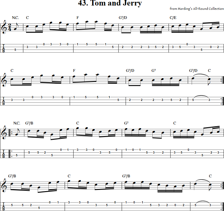 Tom and Jerry Mandolin Tab