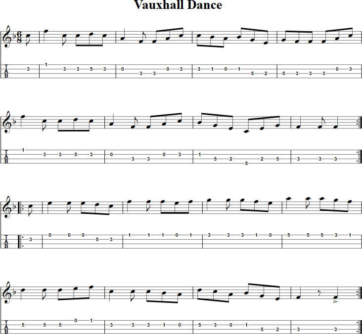 Vauxhall Dance Mandolin Tab
